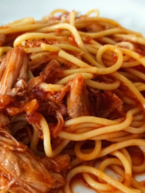 Pulled Pork Sucuk Spaghetti Dopf