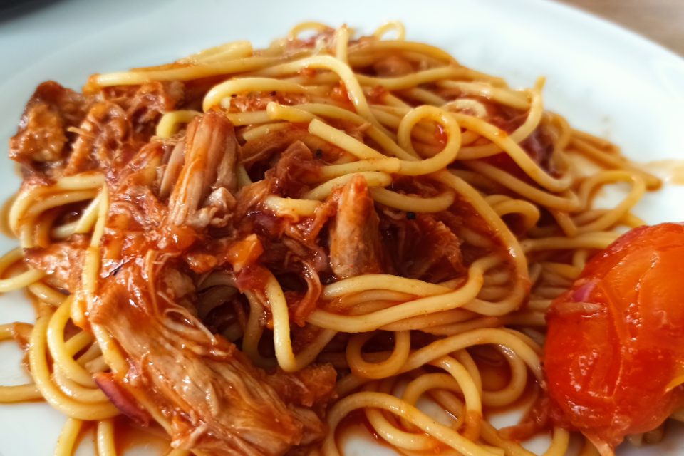 Pulled Pork Sucuk Spaghetti Dopf